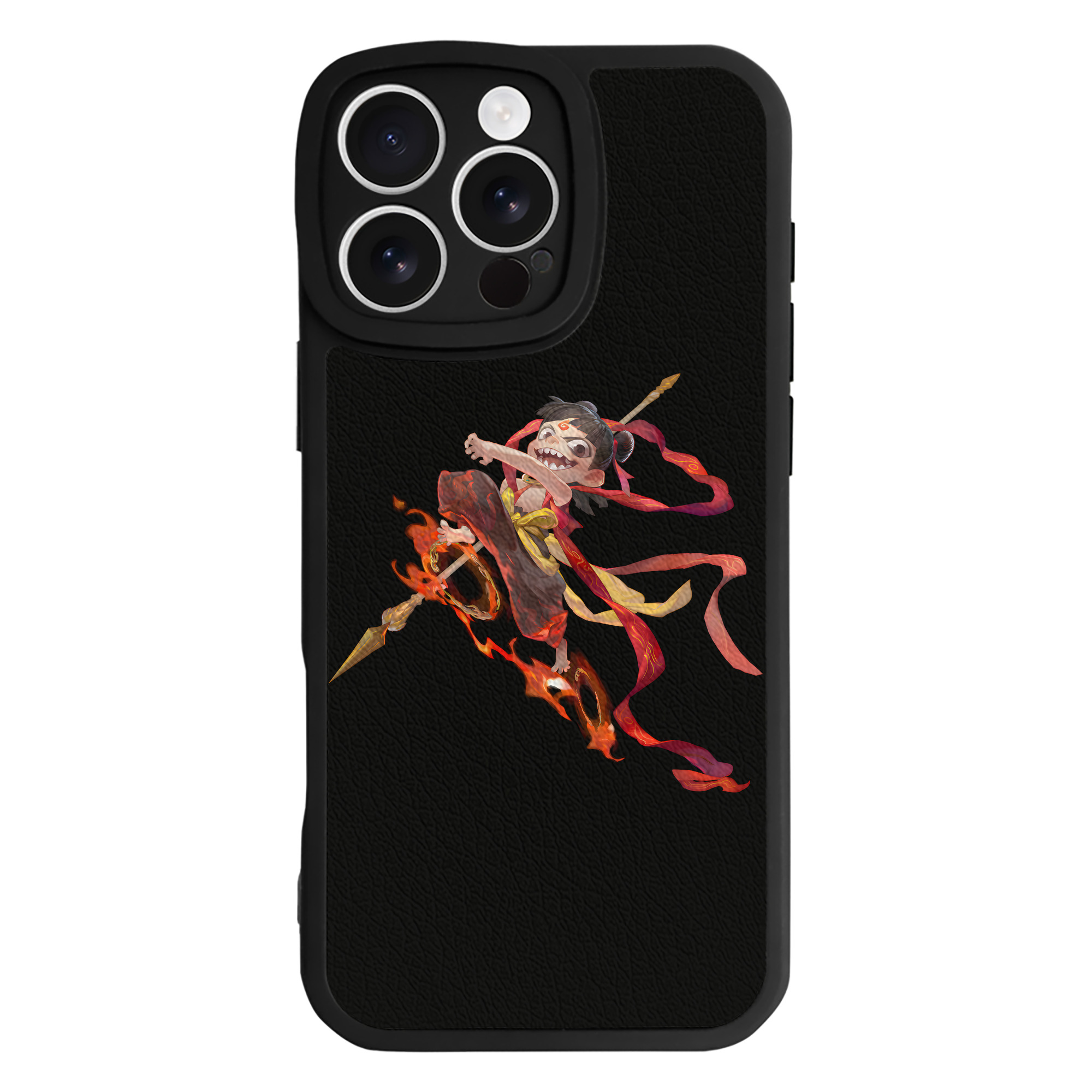 （画像用） Ne Zha 2 ナタ 魔童の大暴れ 【iPhone 16シリーズ対応】シリコンスマホケース（レザー調） 材質：シリコン